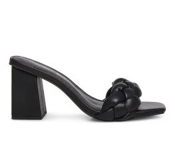 Women's Madden Girl Gracy Block Heel Dress Sandals Black Pari