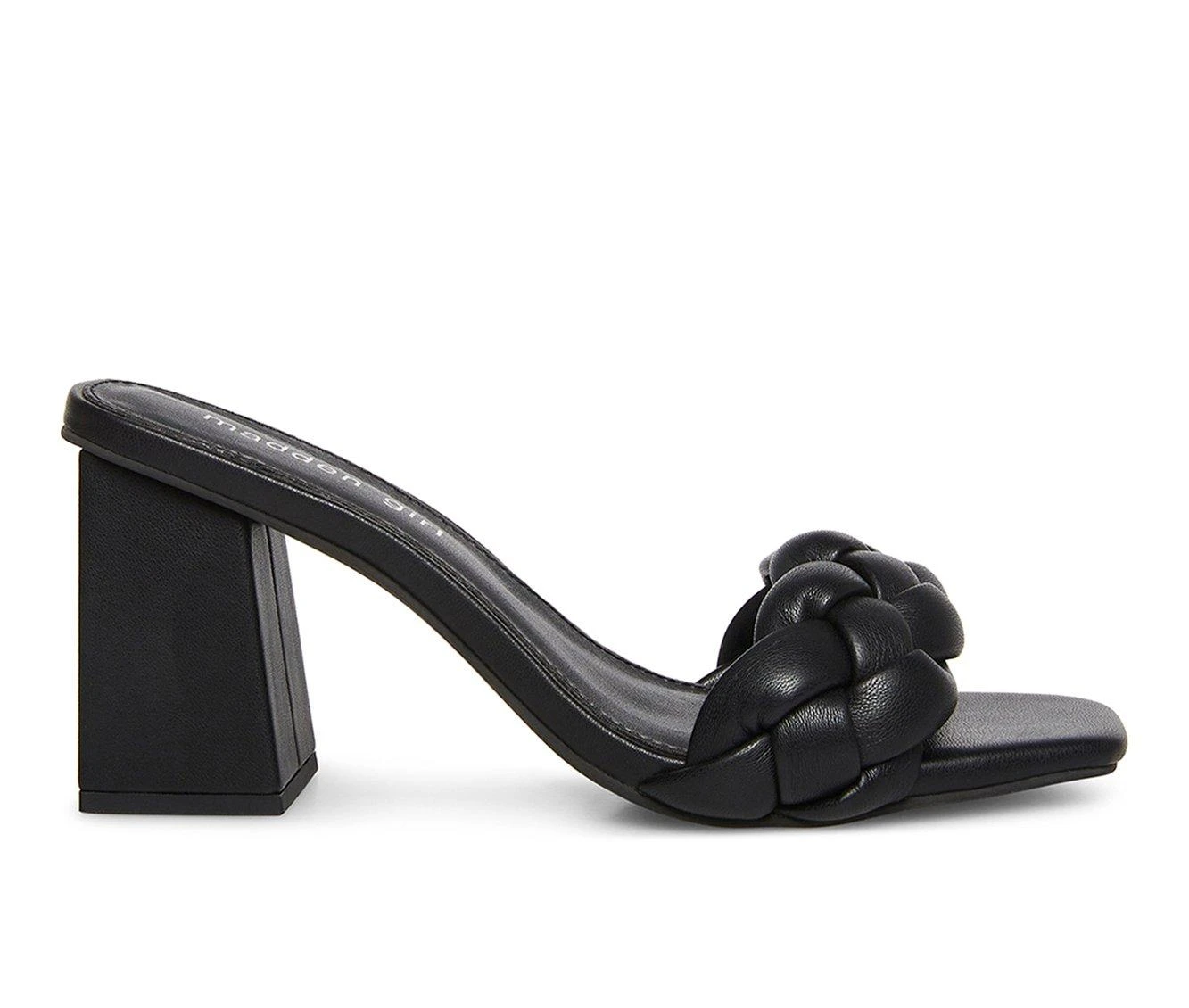 Women's Madden Girl Gracy Block Heel Dress Sandals Black Pari