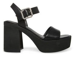 Women's Madden Girl Grandview Block Heel Dress Sandals Black
