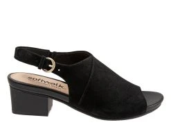 Women's Softwalk Pomona Dress Sandals Black Suede