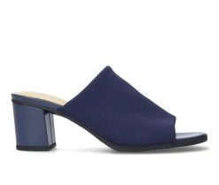 Women's Easy Street Carmella Dress Mules Navy Strech