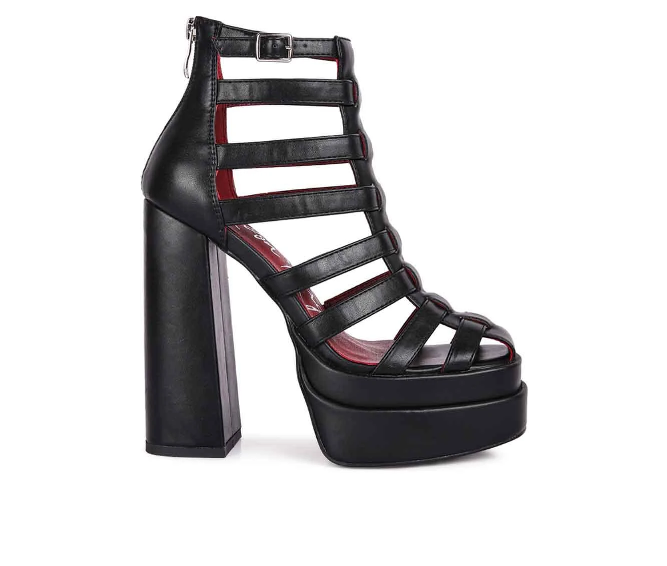 Women's London Rag Rielle Platform Dress Sandals Black - Image 2