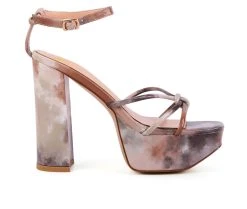 Women's London Rag Prisma Platform Dress Sandals Latte