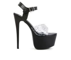 Women's London Rag First Date Platform Dress Sandals Black