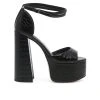 Women's London Rag Alice Block Heel Platform Sandals Black