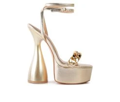 Women's London Rag Big Bash Platform Dress Sandals Gold