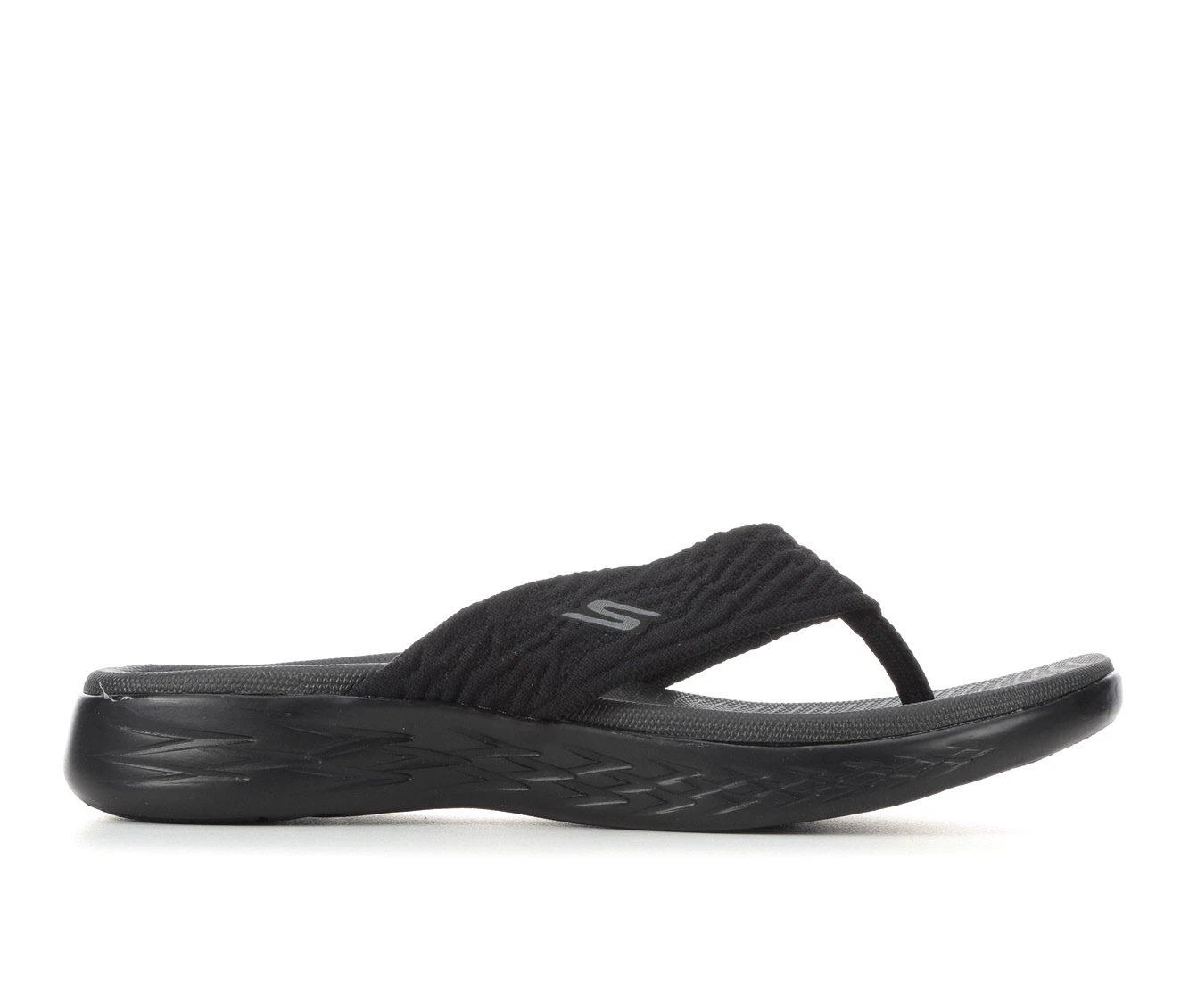 Women's Skechers Go Sunny 140037 Flip-Flops Black - Image 2