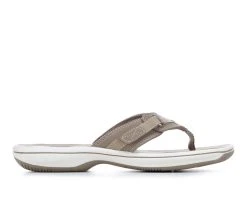 Women's Clarks Breeze Sea Flip-Flops Taupe