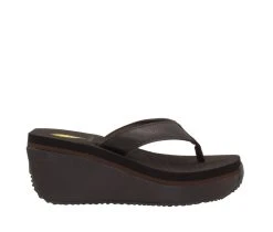 Women's Volatile Frappachino Wedge Flip-Flops Brown