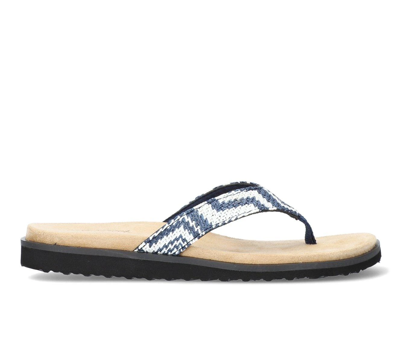 Women's Easy Street Stevie Flip-Flops Nvy/WH Raffia