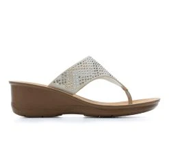 Women's Daisy Fuentes Dale Wedge Flip-Flops Gold