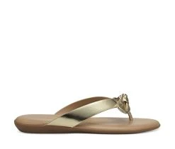 Women's Aerosoles Cara Flip-Flops Gold Metallic