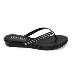 Women's Italian Shoemakers Minley Flip-Flops Black