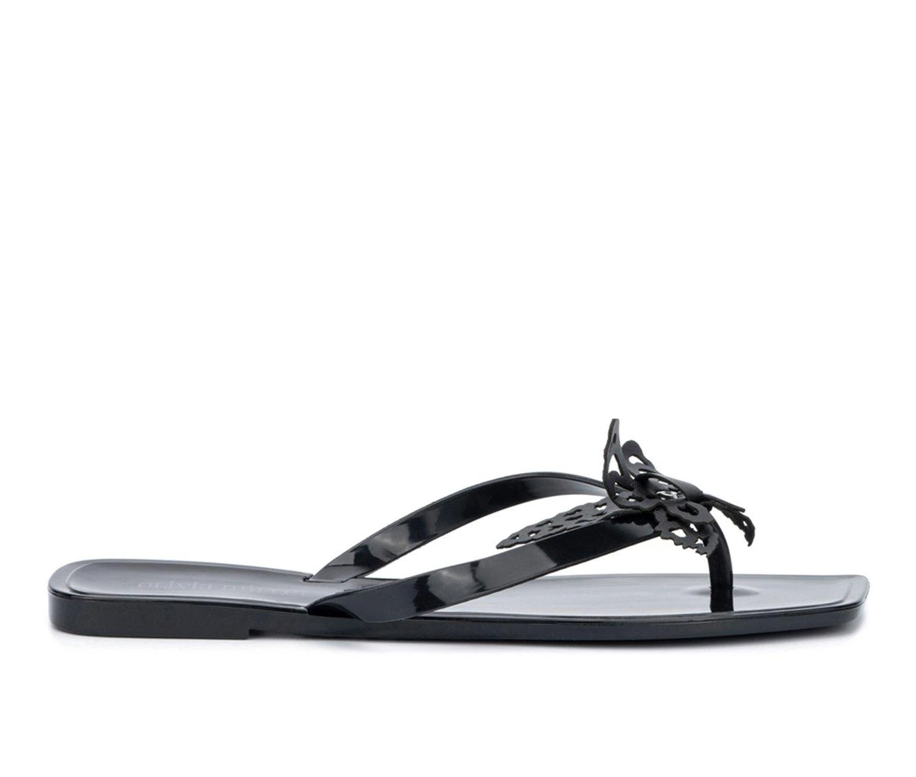 Women's Olivia Miller Annabella Flip-Flops Black - Image 2