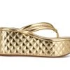 Women's Nine West Newya Platform Wedge Sandals Gold