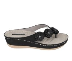 Women's GC Shoes Ammie Wedge Flip-Flops Black