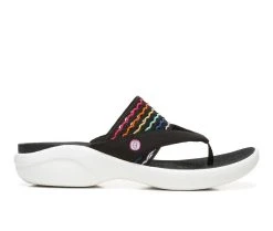 Women's BZEES Cabana Flip Flops Black/White