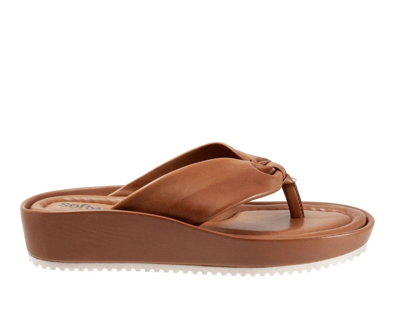 Women's Softwalk Eliza Wedge Flip-Flops Tan - Image 2