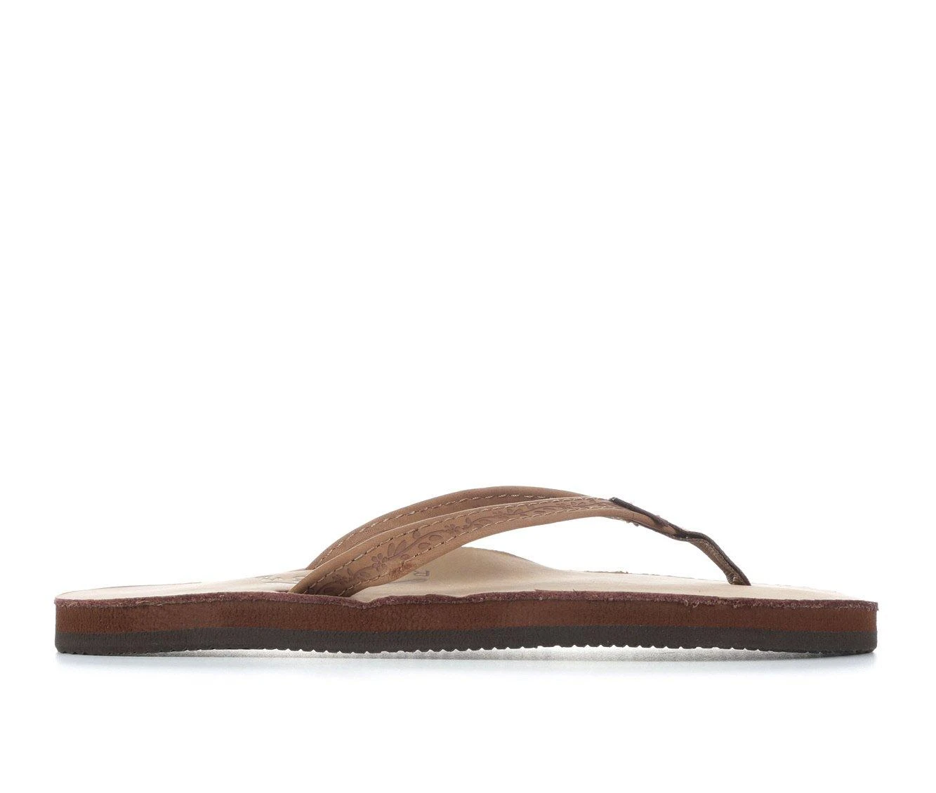 Women's Rainbow Sandals Las Flores 301ALTNF Flip-Flops Dark Brown