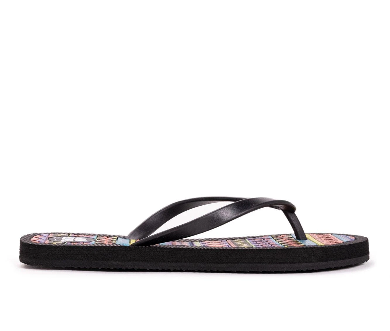 Women's MUK LUKS Peri Flip-Flops Black Multi