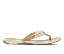 Women's Sperry Parrotfish Flip-Flops Sahara/Gold
