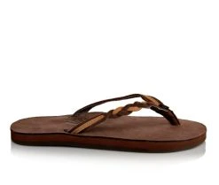 Women's Rainbow Sandals Flirty Braidy 301ALTSB Flip-Flops Espresso/S Brwn