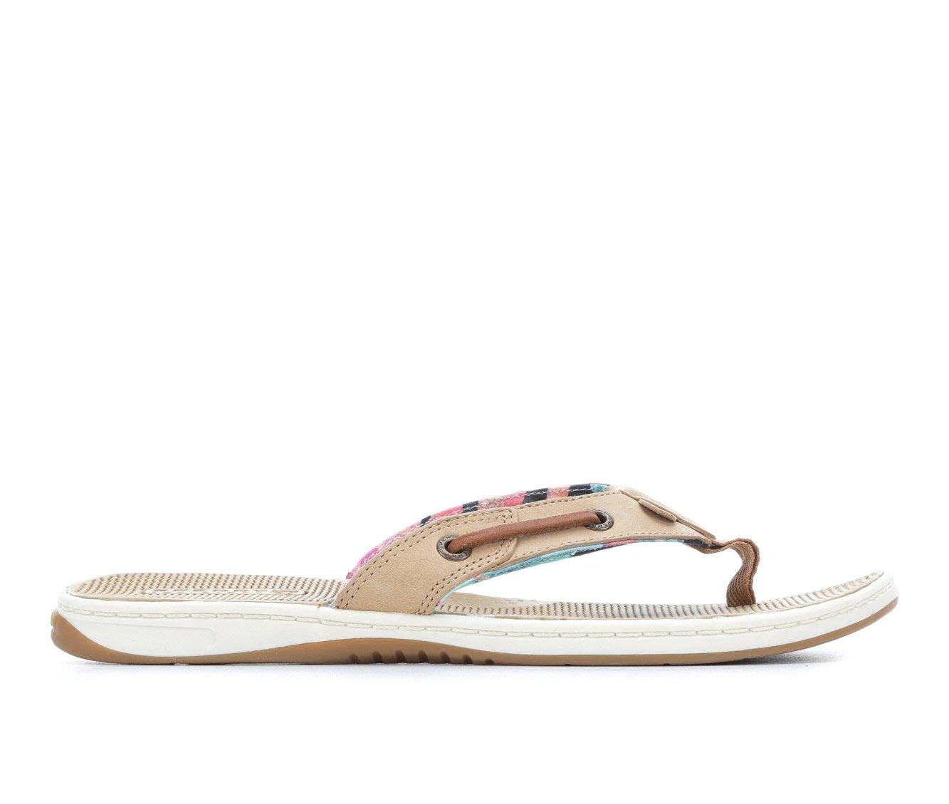 Women's Sperry Seafish Floral Flip-Flops Tan