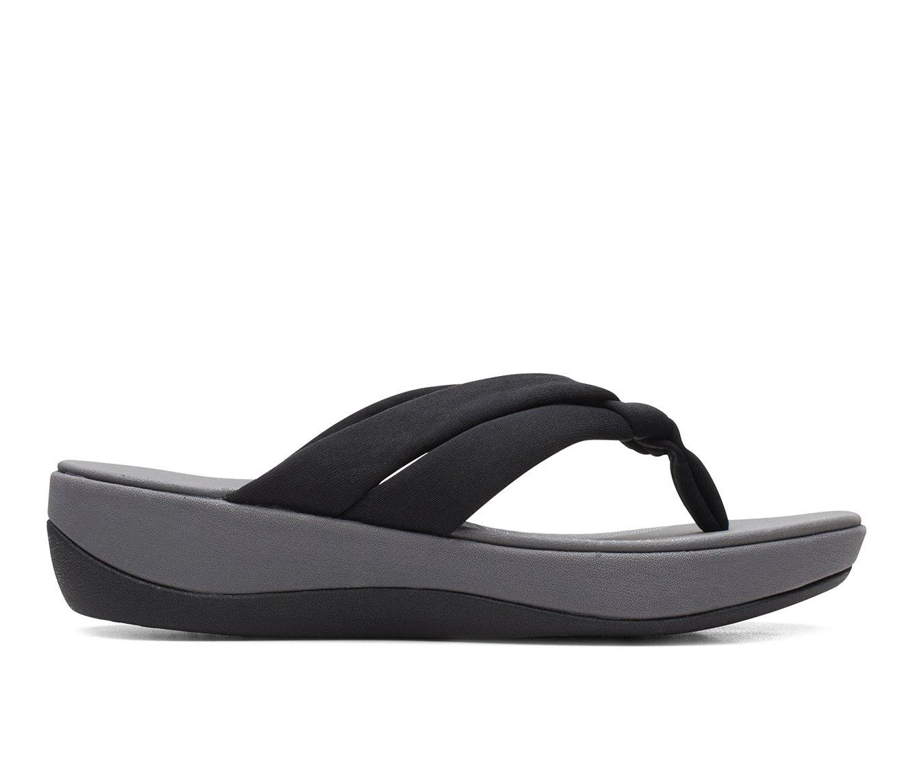 Women's Clarks Arla Kaylie Flatform Flip-Flops Black - Image 2