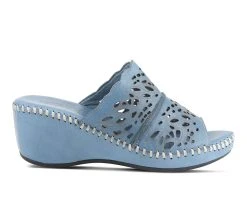 Women's SPRING STEP Khyahey Wedge Sandals Blue