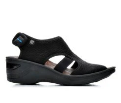 Women's BZEES Dream Stretch Wedge Sandals Black