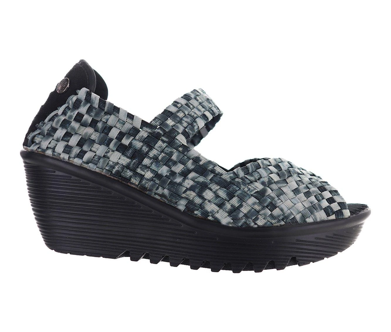 Women's Bernie Mev Halle Slip-On Plaform Wedges Black Camo - Image 2