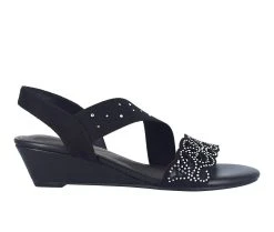 Women's Impo Gatsby Laser Wedge Sandals Black