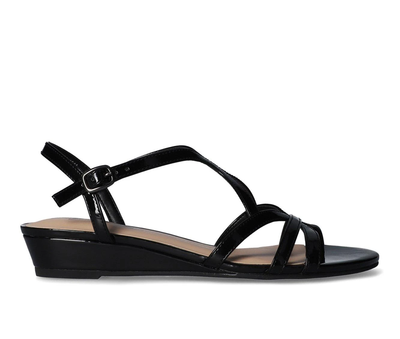 Women's Easy Street Royalty Sandals Black Patent - Image 2