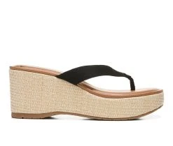 Women's Zodiac Rio Platform Wedge Flip-Flops Black