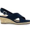 Women's Bella Vita Nadette II Wedges Navy Suede -Journee Collection Shop 1 555