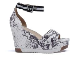 Women's Jane And The Shoe Aira Platform Wedges White Snake