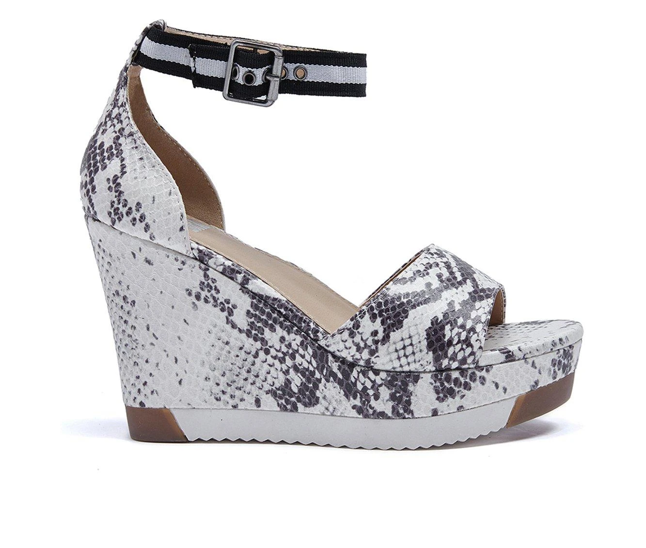 Women's Jane And The Shoe Aira Platform Wedges White Snake - Image 2
