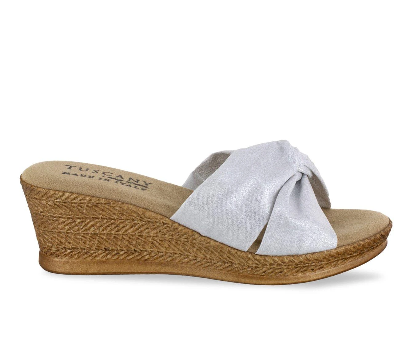 Women's TUSCANY BY EASY STREET Dinah Wedges Silver - Image 2
