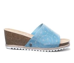 Women's Bearpaw Evian Wedge Sandals Blue