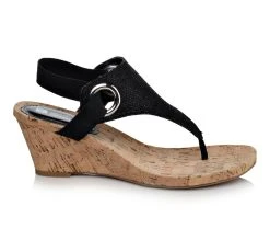 Women's White Mountain Aida Wedge Sandals Black