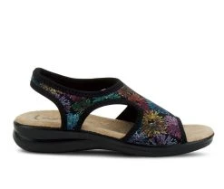 Women's Flexus Nyaman-Crysanth Wedge Sandals Black Multi