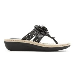Women's Cliffs By White Mountain Cynthia Wedge Flip-Flops Black