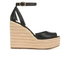 Women's Franco Sarto Paige Espadrille Platform Wedges Black