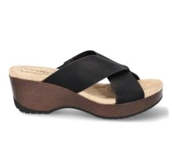 Women's Easy Works By Easy Street Ragan Slip Resistant Wedge Sandals Black