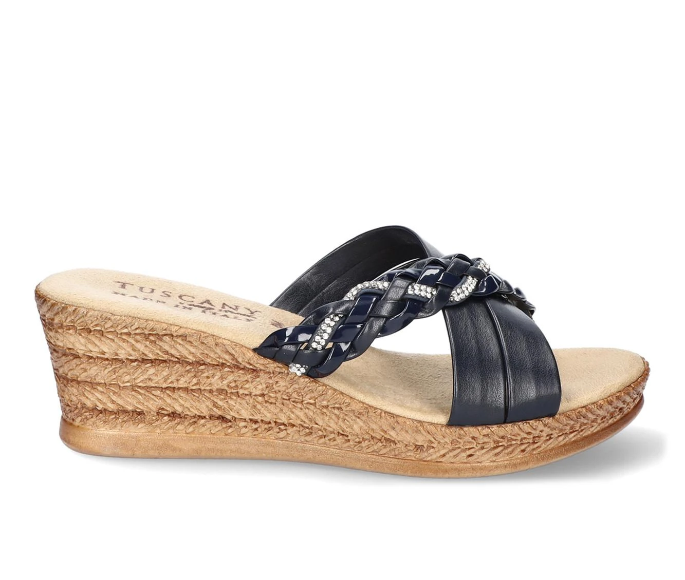 Women's TUSCANY BY EASY STREET Gessica Wedge Sandals Women's TUSCANY BY EASY STREET Gessica Wedge Sandals Navy -Journee Collection Shop 1 664