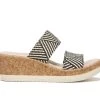 Women's BZEES Resort Wedge Sandals Black Raffia