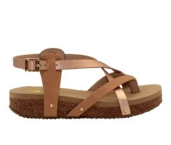 Women's Volatile Engie Platform Footbed Sandals Rose Gold
