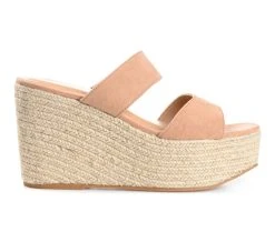 Women's Journee Collection Ilyana Espadrille Platform Wedge Tan