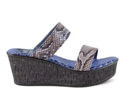 Women's Love And Liberty Wild Thing Wedge Sandals Blue