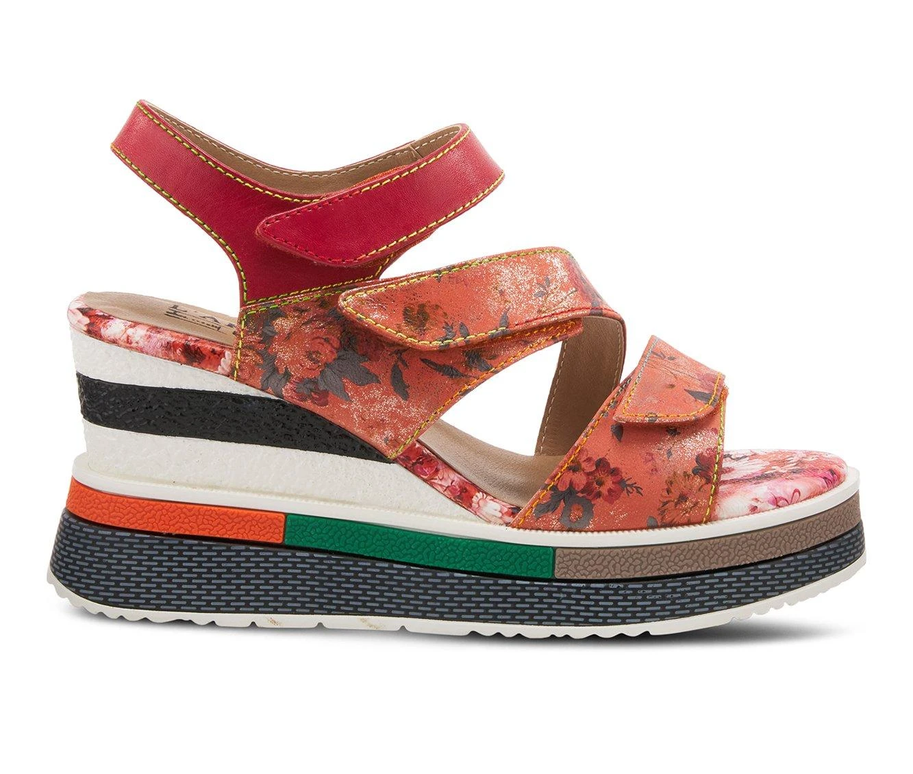 Women's L'Artiste Akokomo-Fleur Wedge Sandals Red Multi - Image 2
